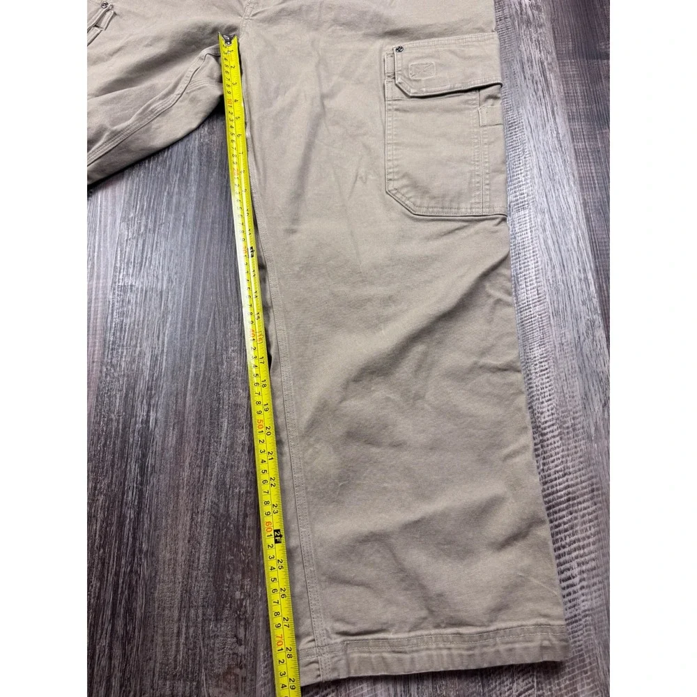 Duluth Trading Co Flex Fire Hose Cargo Pants Khaki Tan Relaxed Fit 44x30 Mens